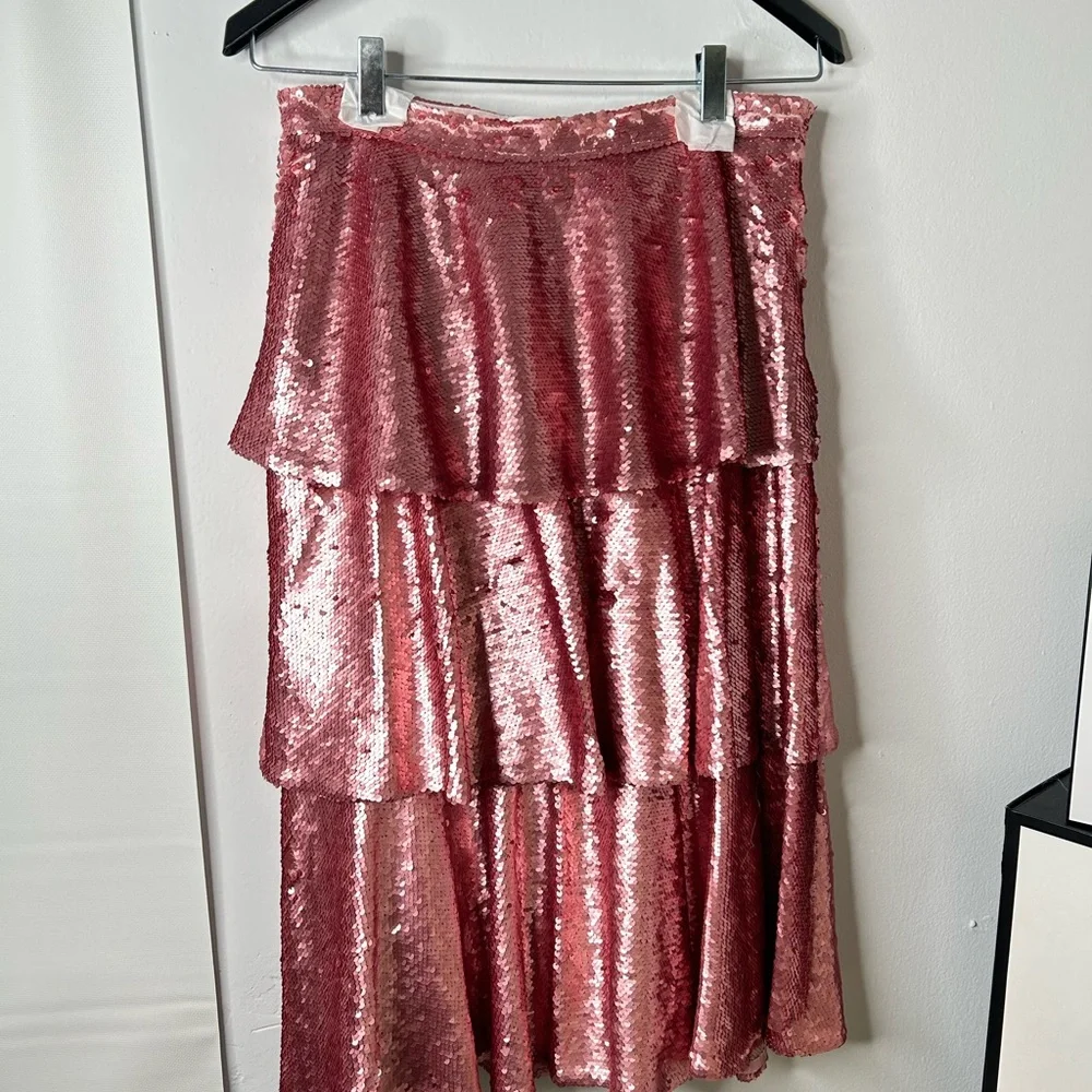 Rachel Parcell Pink Sequin Tiered Midi - Picture 14 of 17